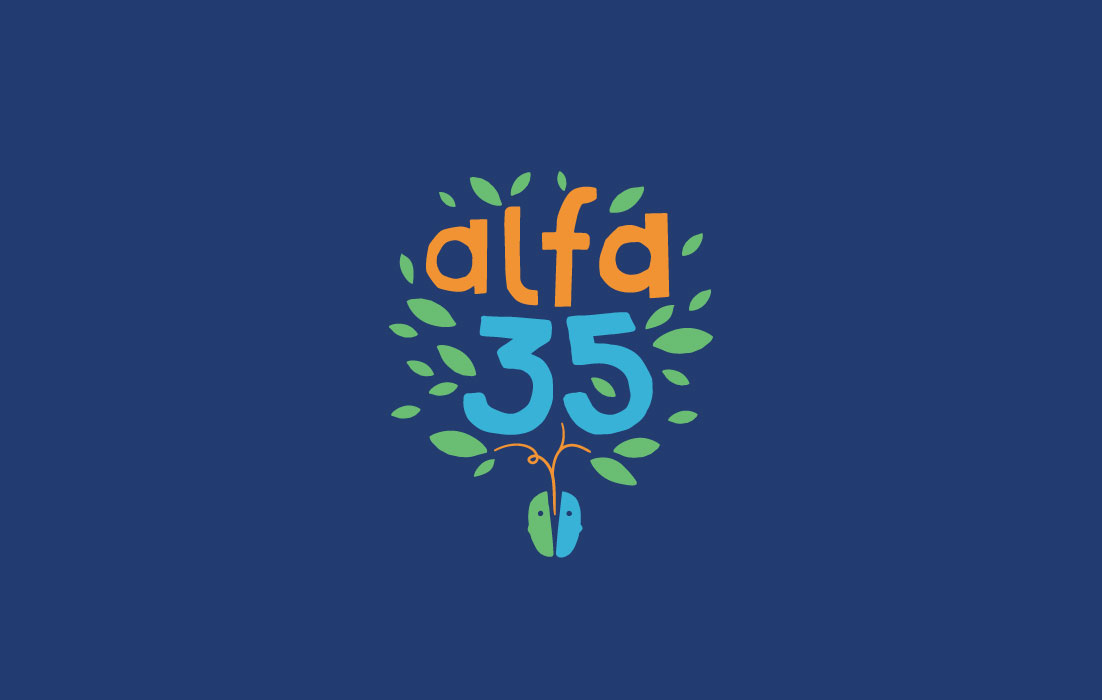 Diseño de logotipo de Alfa 35, por Graycat Design Studio