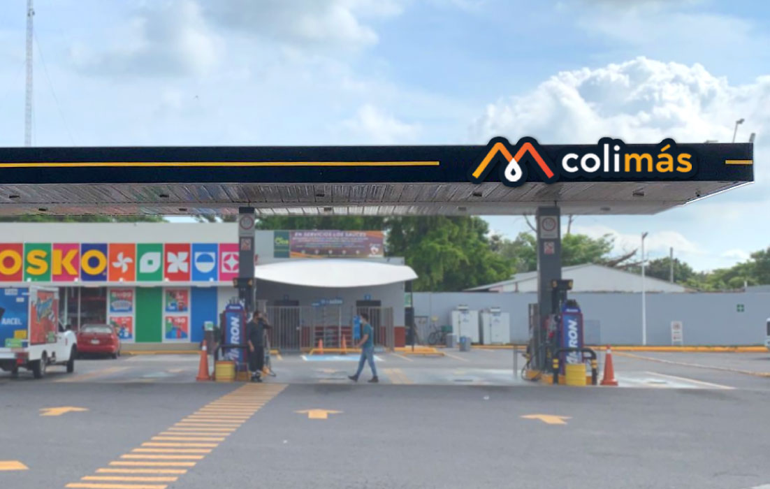 Diseño de marquesina de gasolinera Colimás, por Graycat Design Studio