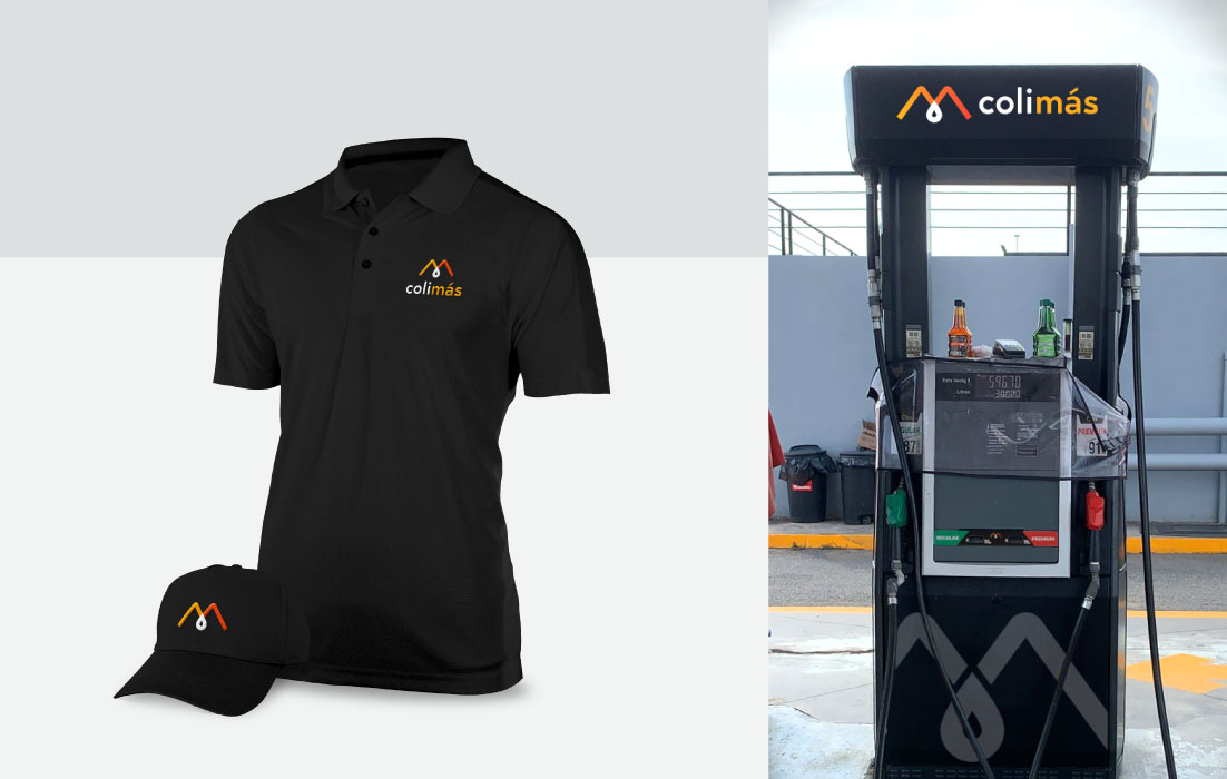 Diseño de identidad de gasolinera Colimás, por Graycat Design Studio