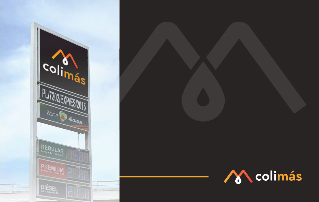 Diseño de identidad de gasolinera Colimás, por Graycat Design Studio