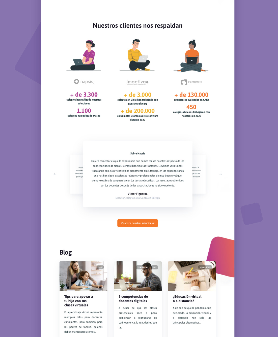 Diseño web de Napsis Colombia, por Graycat Design Studio