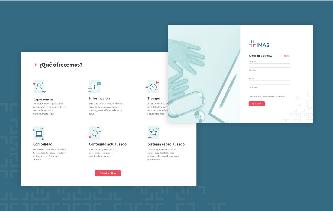 Diseño web de IMAS, por Graycat Design Studio